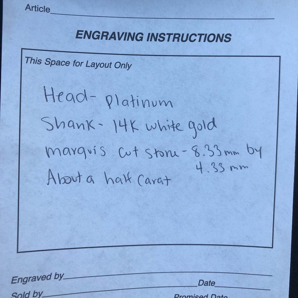 Diamond Ring White Gold Band - Picture 3 of 3